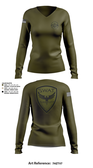 Womens Long Sleeve Vneck Shirt, , Police, Teamtime, Team time, sublimation, custom sports apparel, team uniforms, spirit wear, spiritwear, sports uniforms, custom shirts, team store, custom team store, fundraiser sports, apparel fundraiser