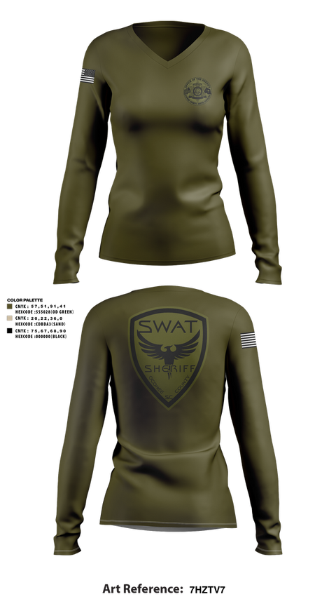 Womens Long Sleeve Vneck Shirt, , Police, Teamtime, Team time, sublimation, custom sports apparel, team uniforms, spirit wear, spiritwear, sports uniforms, custom shirts, team store, custom team store, fundraiser sports, apparel fundraiser