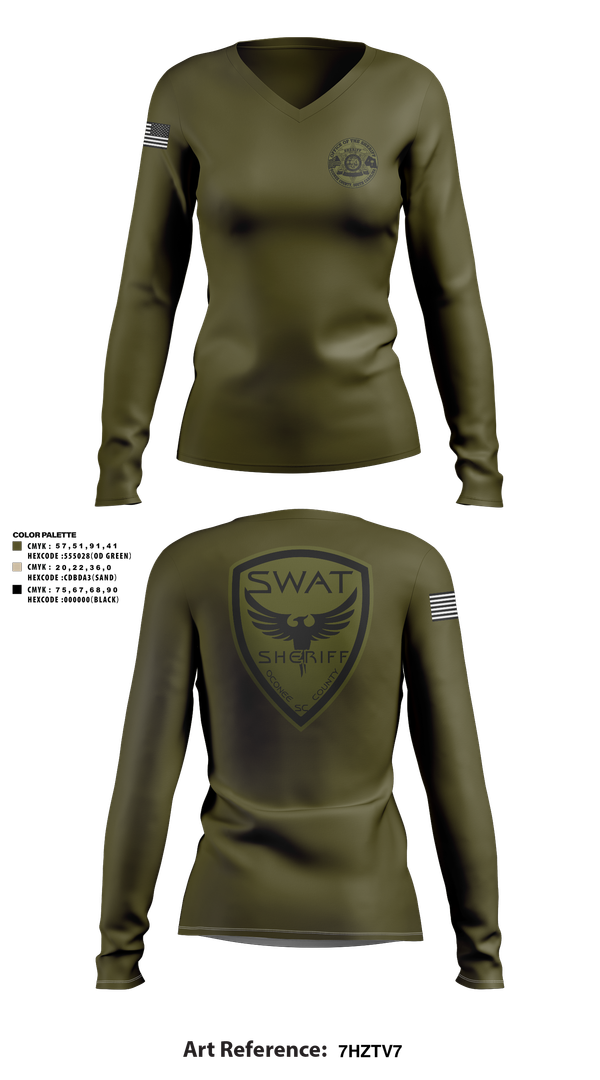 Womens Long Sleeve Vneck Shirt, , Police, Teamtime, Team time, sublimation, custom sports apparel, team uniforms, spirit wear, spiritwear, sports uniforms, custom shirts, team store, custom team store, fundraiser sports, apparel fundraiser