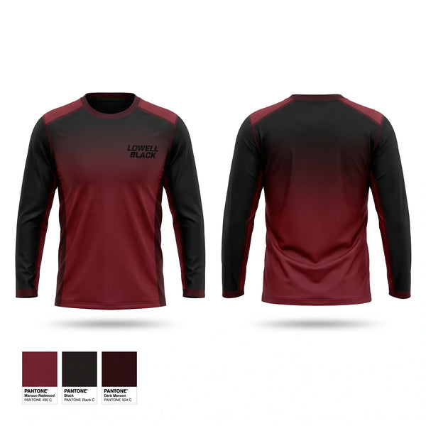 Long Sleeve Performance Shirt, Lowell black, Baseball, Teamtime, Team time, sublimation, custom sports apparel, team uniforms, spirit wear, spiritwear, sports uniforms, custom shirts, team store, custom team store, fundraiser sports, apparel fundraiser