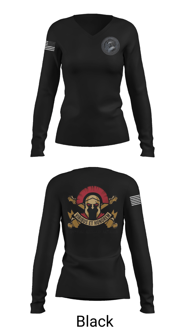 Womens Long Sleeve Vneck Shirt, Charlie Battery 2-114th FA, , Teamtime, Team time, sublimation, custom sports apparel, team uniforms, spirit wear, spiritwear, sports uniforms, custom shirts, team store, custom team store, fundraiser sports, apparel fundraiser