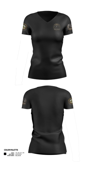 Womens Short Sleeve Vneck Shirt, Madigan pharmacy colts, Army, Teamtime, Team time, sublimation, custom sports apparel, team uniforms, spirit wear, spiritwear, sports uniforms, custom shirts, team store, custom team store, fundraiser sports, apparel fundraiser