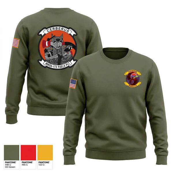 Crew Neck Sweatshirt, MWSS-172 Fuels Platoon, Marines, Teamtime, Team time, sublimation, custom sports apparel, team uniforms, spirit wear, spiritwear, sports uniforms, custom shirts, team store, custom team store, fundraiser sports, apparel fundraiser