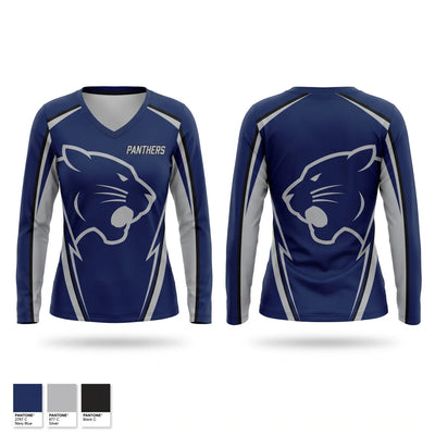 Panthers Women's Long Sleeve V-neck Shirt - 1