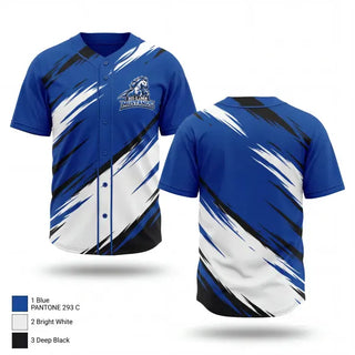 Full Button Baseball Jersey, Hi-Line Mustangs, Baseball, Teamtime, Team time, sublimation, custom sports apparel, team uniforms, spirit wear, spiritwear, sports uniforms, custom shirts, team store, custom team store, fundraiser sports, apparel fundraiser