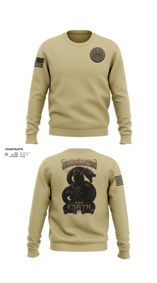 Crew Neck Sweatshirt, HHC 136th ESB, Army, Teamtime, Team time, sublimation, custom sports apparel, team uniforms, spirit wear, spiritwear, sports uniforms, custom shirts, team store, custom team store, fundraiser sports, apparel fundraiser