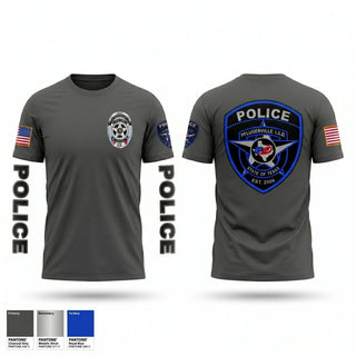 Old School Cotton Feel Shirt, Pflugerville ISD Police Department, Police, Teamtime, Team time, sublimation, custom sports apparel, team uniforms, spirit wear, spiritwear, sports uniforms, custom shirts, team store, custom team store, fundraiser sports, apparel fundraiser