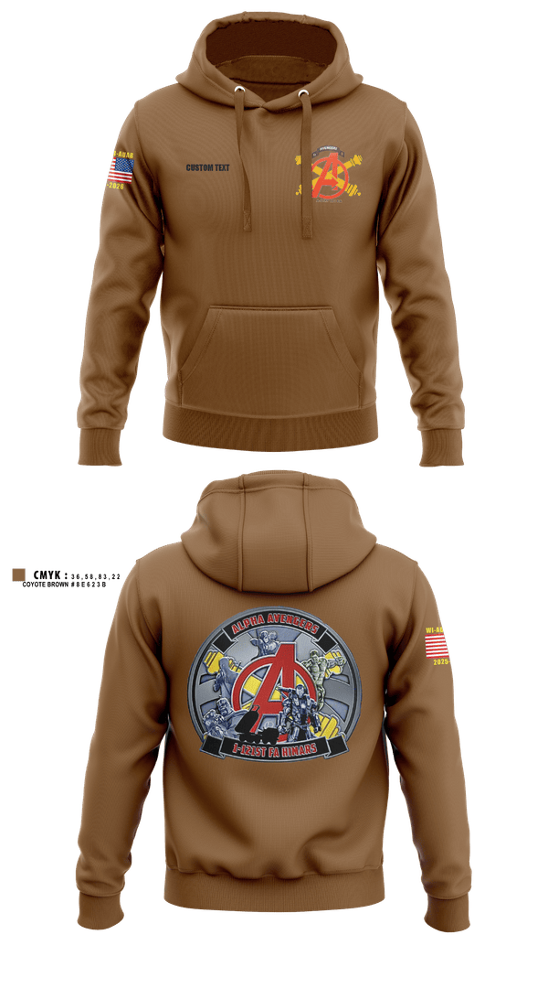 Hoodie, Alpha Avengers 1-121st FAR HIMARS, Army, Teamtime, Team time, sublimation, custom sports apparel, team uniforms, spirit wear, spiritwear, sports uniforms, custom shirts, team store, custom team store, fundraiser sports, apparel fundraiser