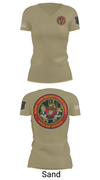 Womens Short Sleeve Vneck Shirt, Marine Corps Security Forces Battalion, , Teamtime, Team time, sublimation, custom sports apparel, team uniforms, spirit wear, spiritwear, sports uniforms, custom shirts, team store, custom team store, fundraiser sports, apparel fundraiser