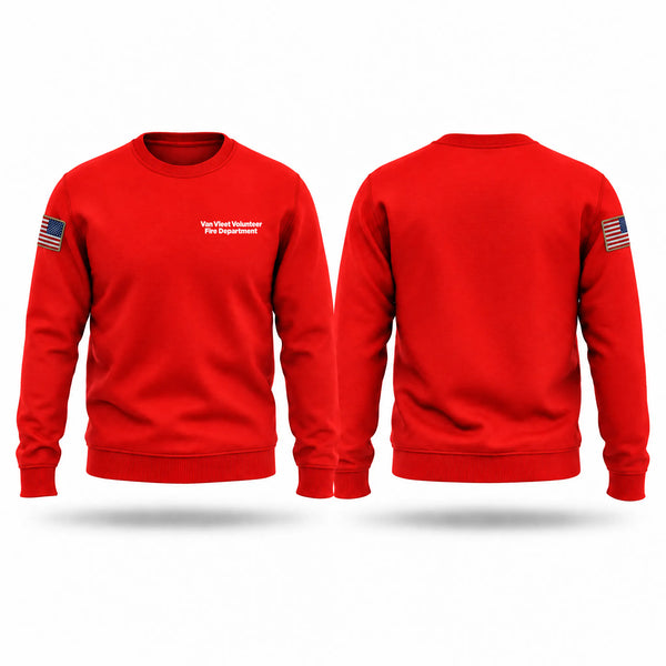 Crew Neck Sweatshirt, Van Vleet Volunteer Fire Department, Fire Department, Teamtime, Team time, sublimation, custom sports apparel, team uniforms, spirit wear, spiritwear, sports uniforms, custom shirts, team store, custom team store, fundraiser sports, apparel fundraiser