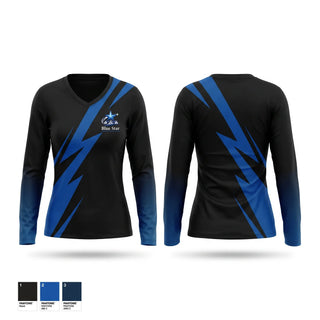 Womens Long Sleeve Vneck Shirt, Blue Star Property Management, , Teamtime, Team time, sublimation, custom sports apparel, team uniforms, spirit wear, spiritwear, sports uniforms, custom shirts, team store, custom team store, fundraiser sports, apparel fundraiser