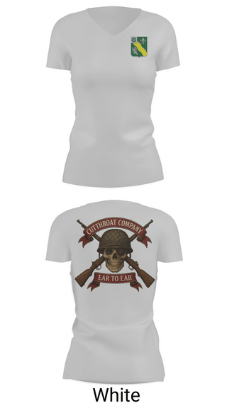Womens Short Sleeve Vneck Shirt, Cutthroat Company 1-63 AR, Army, Teamtime, Team time, sublimation, custom sports apparel, team uniforms, spirit wear, spiritwear, sports uniforms, custom shirts, team store, custom team store, fundraiser sports, apparel fundraiser
