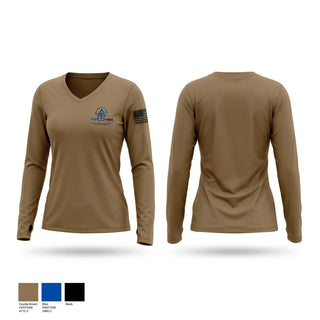 Womens Long Sleeve Vneck Shirt, AvComm, EMS/EMT, Teamtime, Team time, sublimation, custom sports apparel, team uniforms, spirit wear, spiritwear, sports uniforms, custom shirts, team store, custom team store, fundraiser sports, apparel fundraiser