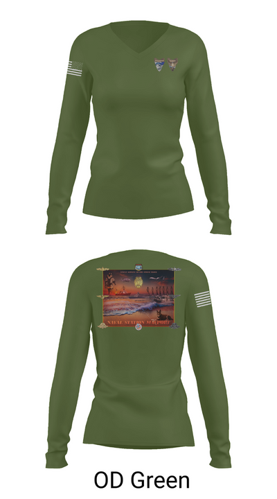 NAVSTA MAYPORT SECURITY 9551014 Women's Long Sleeve V-neck Shirt - 54