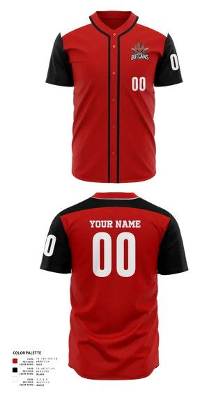 Full Button Baseball Jersey, DownEast Outlaws, Baseball, Teamtime, Team time, sublimation, custom sports apparel, team uniforms, spirit wear, spiritwear, sports uniforms, custom shirts, team store, custom team store, fundraiser sports, apparel fundraiser