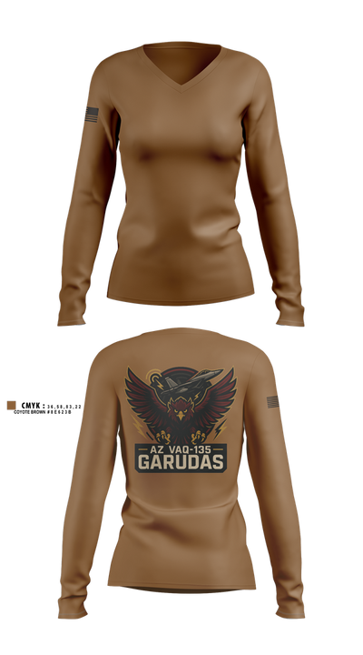 VAQ-134 60959361 Women's Long Sleeve V-neck Shirt - 1