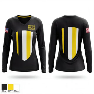 Womens Long Sleeve Vneck Shirt, Knoxville Police Department, Police, Teamtime, Team time, sublimation, custom sports apparel, team uniforms, spirit wear, spiritwear, sports uniforms, custom shirts, team store, custom team store, fundraiser sports, apparel fundraiser