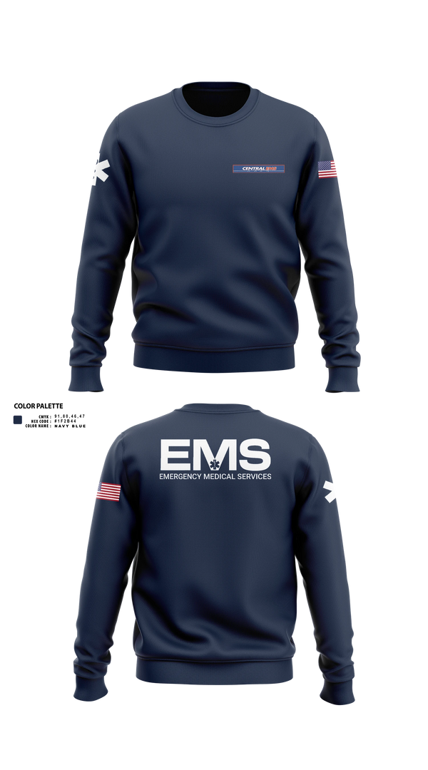 Crew Neck Sweatshirt, Central EMS, EMS/EMT, Teamtime, Team time, sublimation, custom sports apparel, team uniforms, spirit wear, spiritwear, sports uniforms, custom shirts, team store, custom team store, fundraiser sports, apparel fundraiser