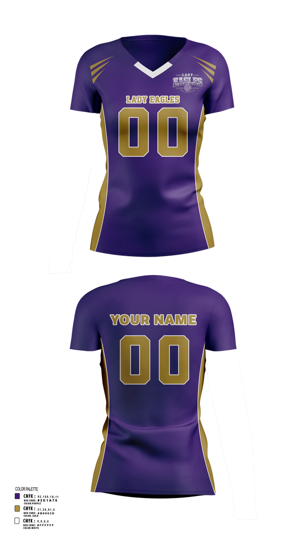 Womens Short Sleeve Vneck Shirt, Lady Eagles, Women's Volleyball, Teamtime, Team time, sublimation, custom sports apparel, team uniforms, spirit wear, spiritwear, sports uniforms, custom shirts, team store, custom team store, fundraiser sports, apparel fundraiser