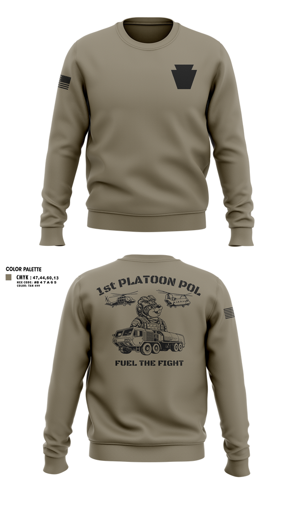 Crew Neck Sweatshirt, Echo Company 2-104th GSAB, National Guard, Teamtime, Team time, sublimation, custom sports apparel, team uniforms, spirit wear, spiritwear, sports uniforms, custom shirts, team store, custom team store, fundraiser sports, apparel fundraiser