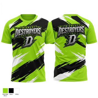 Soft Poly Tee Cotton Like Feel, Midwest Destroyers, Softball, Teamtime, Team time, sublimation, custom sports apparel, team uniforms, spirit wear, spiritwear, sports uniforms, custom shirts, team store, custom team store, fundraiser sports, apparel fundraiser