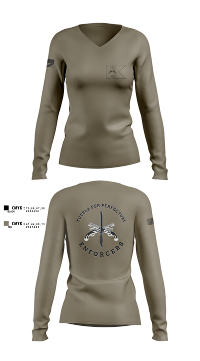 HHC, 102d MP BN 96011887 Women's Long Sleeve V-neck Shirt - 3