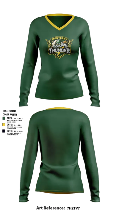 Thunder 35968861 Women's Long Sleeve V-neck Shirt - 10