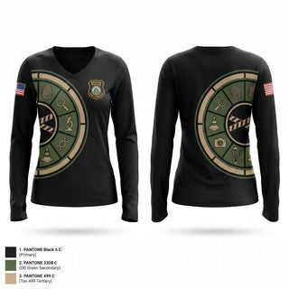 Womens Long Sleeve Vneck Shirt, CRIME SCENE UNIT, Police, Teamtime, Team time, sublimation, custom sports apparel, team uniforms, spirit wear, spiritwear, sports uniforms, custom shirts, team store, custom team store, fundraiser sports, apparel fundraiser