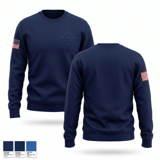 Crew Neck Sweatshirt, Peru Police Dept, Police, Teamtime, Team time, sublimation, custom sports apparel, team uniforms, spirit wear, spiritwear, sports uniforms, custom shirts, team store, custom team store, fundraiser sports, apparel fundraiser