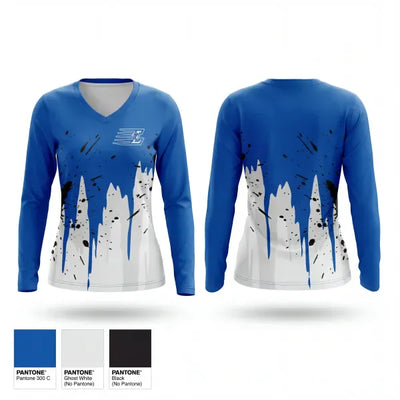 Lisbon Blue Devils 71405873 Women's Long Sleeve V-neck Shirt - 1