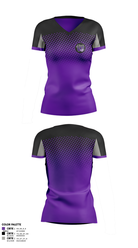 Womens Short Sleeve Vneck Shirt, Soledad Warriors Cheer, Cheer, Teamtime, Team time, sublimation, custom sports apparel, team uniforms, spirit wear, spiritwear, sports uniforms, custom shirts, team store, custom team store, fundraiser sports, apparel fundraiser