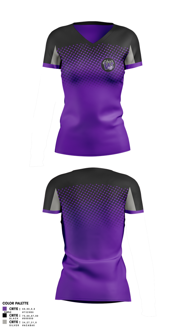 Womens Short Sleeve Vneck Shirt, Soledad Warriors Cheer, Cheer, Teamtime, Team time, sublimation, custom sports apparel, team uniforms, spirit wear, spiritwear, sports uniforms, custom shirts, team store, custom team store, fundraiser sports, apparel fundraiser