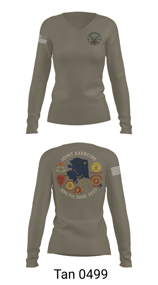 Womens Long Sleeve Vneck Shirt, RCKT BTRY D 2nd BN 14th MAR, Marines, Teamtime, Team time, sublimation, custom sports apparel, team uniforms, spirit wear, spiritwear, sports uniforms, custom shirts, team store, custom team store, fundraiser sports, apparel fundraiser