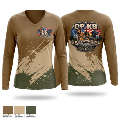 Operation K9 Women's Long Sleeve V-neck Shirt - 1