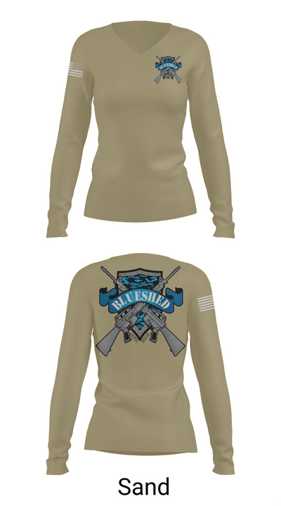 Blueshed Gun Shop 36061412 Women's Long Sleeve V-neck Shirt - 97
