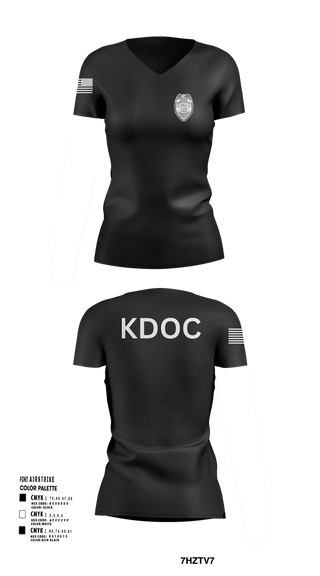 Womens Short Sleeve Vneck Shirt, KDOC, Police, Teamtime, Team time, sublimation, custom sports apparel, team uniforms, spirit wear, spiritwear, sports uniforms, custom shirts, team store, custom team store, fundraiser sports, apparel fundraiser