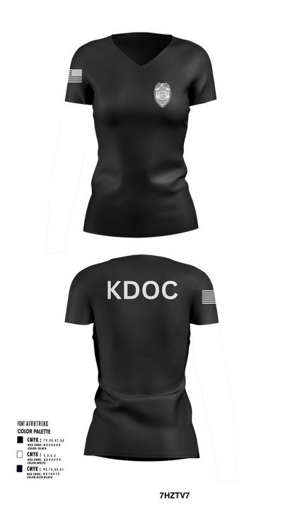 KDOC 70692063 Women's Short Sleeve V-neck Shirt - 101