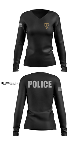 Womens Long Sleeve Vneck Shirt, Traffic, Police, Teamtime, Team time, sublimation, custom sports apparel, team uniforms, spirit wear, spiritwear, sports uniforms, custom shirts, team store, custom team store, fundraiser sports, apparel fundraiser