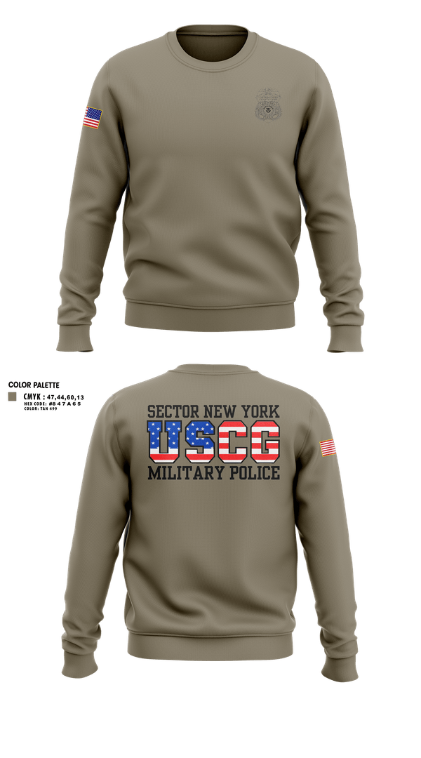 Crew Neck Sweatshirt, Sector New York Security Forces, Coast Guard, Teamtime, Team time, sublimation, custom sports apparel, team uniforms, spirit wear, spiritwear, sports uniforms, custom shirts, team store, custom team store, fundraiser sports, apparel fundraiser