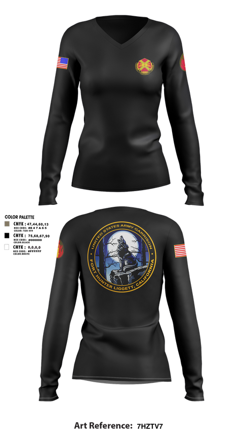 Womens Long Sleeve Vneck Shirt, FHL Garrison 2, , Teamtime, Team time, sublimation, custom sports apparel, team uniforms, spirit wear, spiritwear, sports uniforms, custom shirts, team store, custom team store, fundraiser sports, apparel fundraiser