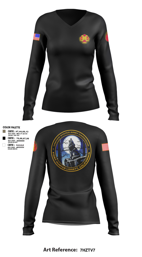 Womens Long Sleeve Vneck Shirt, FHL Garrison 2, , Teamtime, Team time, sublimation, custom sports apparel, team uniforms, spirit wear, spiritwear, sports uniforms, custom shirts, team store, custom team store, fundraiser sports, apparel fundraiser