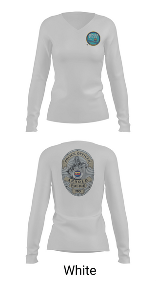 Womens Long Sleeve Vneck Shirt, Arnold, Police, Teamtime, Team time, sublimation, custom sports apparel, team uniforms, spirit wear, spiritwear, sports uniforms, custom shirts, team store, custom team store, fundraiser sports, apparel fundraiser