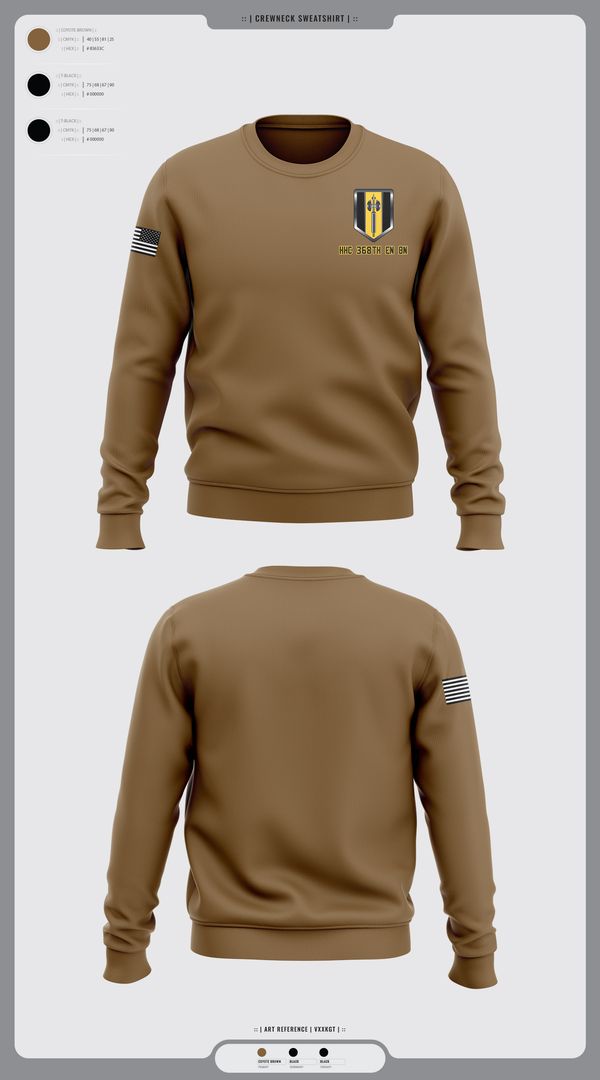 Crew Neck Sweatshirt, HHC 368th EN BN, , Teamtime, Team time, sublimation, custom sports apparel, team uniforms, spirit wear, spiritwear, sports uniforms, custom shirts, team store, custom team store, fundraiser sports, apparel fundraiser