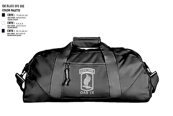 Duffle Bag, 173RD SECFOR OAS IX, Army, Teamtime, Team time, sublimation, custom sports apparel, team uniforms, spirit wear, spiritwear, sports uniforms, custom shirts, team store, custom team store, fundraiser sports, apparel fundraiser