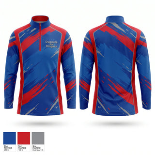 Quarter Zip Jacket, Dugouts and Dingers, Baseball, Teamtime, Team time, sublimation, custom sports apparel, team uniforms, spirit wear, spiritwear, sports uniforms, custom shirts, team store, custom team store, fundraiser sports, apparel fundraiser