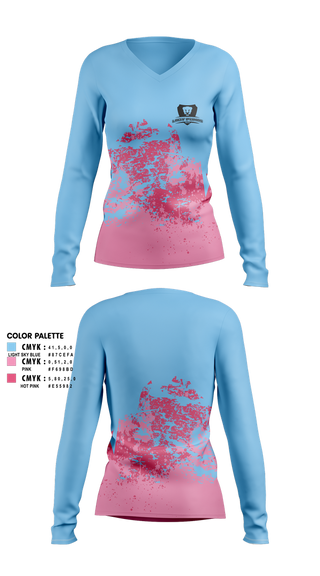 Womens Long Sleeve Vneck Shirt, Lady Pumas, Women's Soccer, Teamtime, Team time, sublimation, custom sports apparel, team uniforms, spirit wear, spiritwear, sports uniforms, custom shirts, team store, custom team store, fundraiser sports, apparel fundraiser