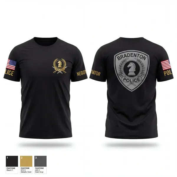 Old School Cotton Feel Shirt, Bradenton HNT, Police, Teamtime, Team time, sublimation, custom sports apparel, team uniforms, spirit wear, spiritwear, sports uniforms, custom shirts, team store, custom team store, fundraiser sports, apparel fundraiser