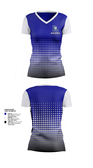 Womens Short Sleeve Vneck Shirt, Sharpsville Blue Devils, , Teamtime, Team time, sublimation, custom sports apparel, team uniforms, spirit wear, spiritwear, sports uniforms, custom shirts, team store, custom team store, fundraiser sports, apparel fundraiser