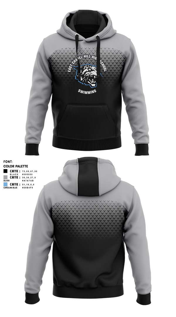Hoodie, East Chapel Hill High School Swimming, Swimming, Teamtime, Team time, sublimation, custom sports apparel, team uniforms, spirit wear, spiritwear, sports uniforms, custom shirts, team store, custom team store, fundraiser sports, apparel fundraiser