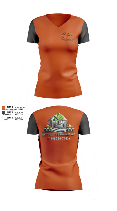 Celina Home Services LLC Women's Short Sleeve V-neck Shirt - 100